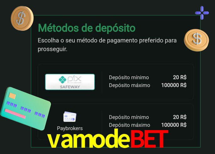 O cassino vamodebet oferece uma grande variedade de métodos de pagamento